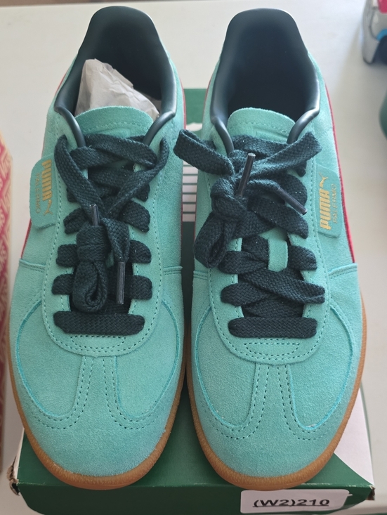 Puma Shoes - Puma Teal Suede Sneakers with Dark Laces and Gum Sole